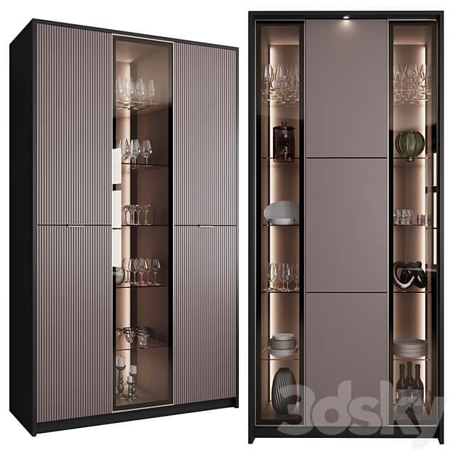 Сupboard with dishes My Design 6 Wardrobe Display cabinets 3D Models