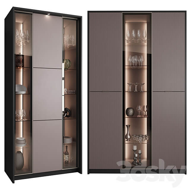 Сupboard with dishes My Design 6 Wardrobe Display cabinets 3D Models