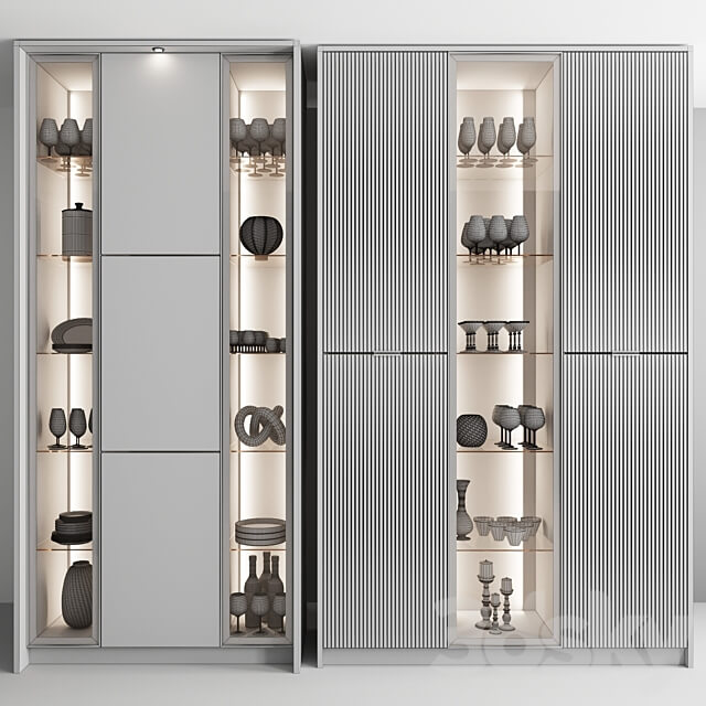 Сupboard with dishes My Design 6 Wardrobe Display cabinets 3D Models