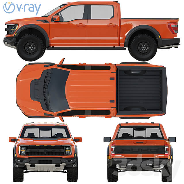 Ford F 150 Raptor 2021 3D Models