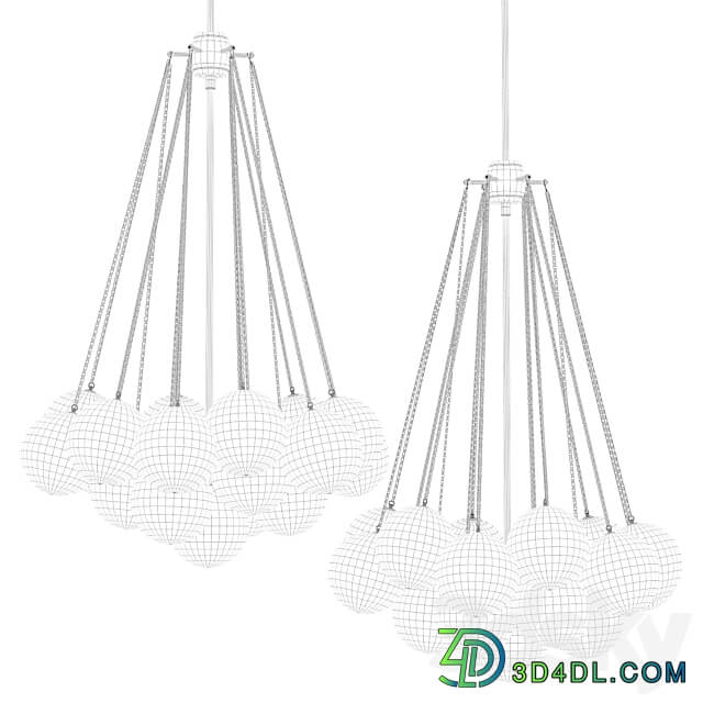 Ball shaped pendant chandelier AGDA Pendant light 3D Models