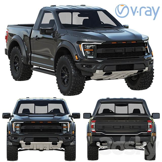 Ford F 150 Raptor Regular cab 2022 3D Models