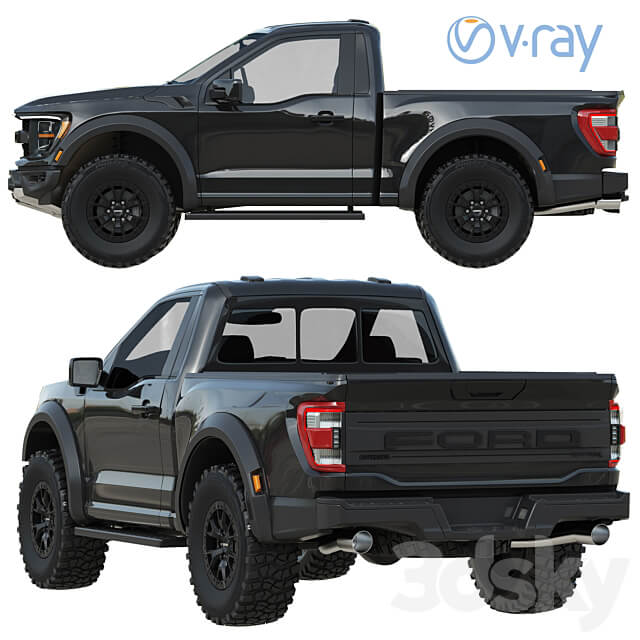 Ford F 150 Raptor Regular cab 2022 3D Models