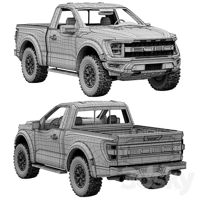 Ford F 150 Raptor Regular cab 2022 3D Models