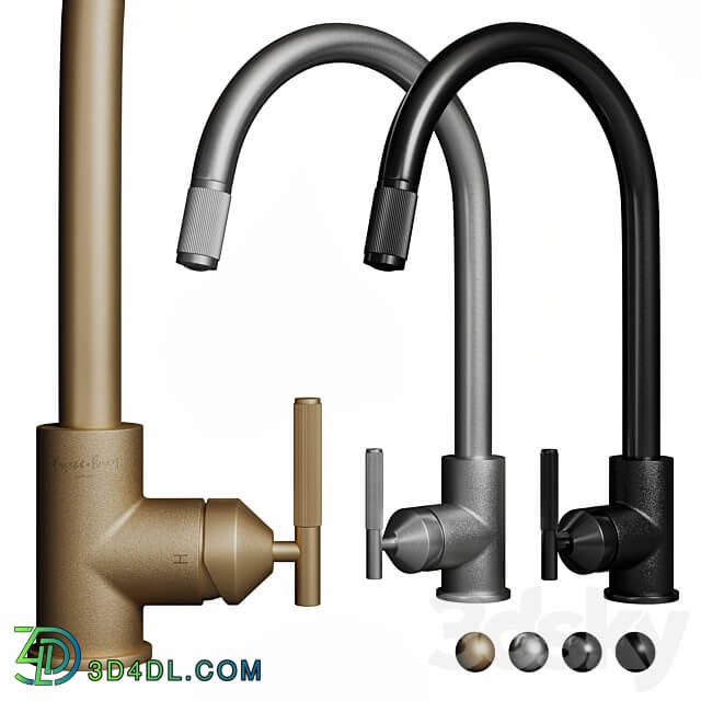 Buster Punch Kitchen Tap Linear with spray Faucet 3D Models
