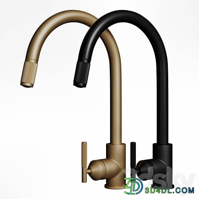 Buster Punch Kitchen Tap Linear with spray Faucet 3D Models