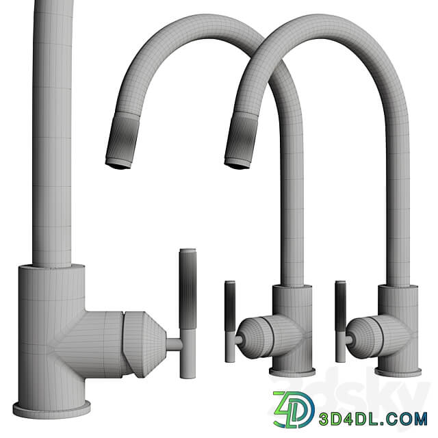 Buster Punch Kitchen Tap Linear with spray Faucet 3D Models