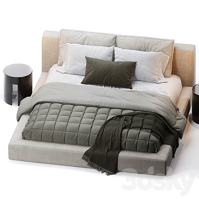 RH Cloud Slipcovered Platform Bed Bed 3D Models