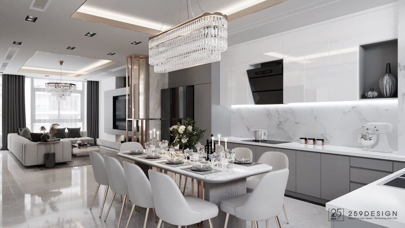  Living Room- Kitchen Interior by Thuy Duong Nguyen