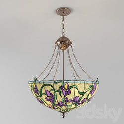 Tiffany Style Floral Iris Pendant light 3D Models 