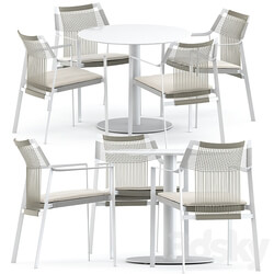 Nodi armchair and T Ttable dining table by Tribu Table Chair 3D Models 