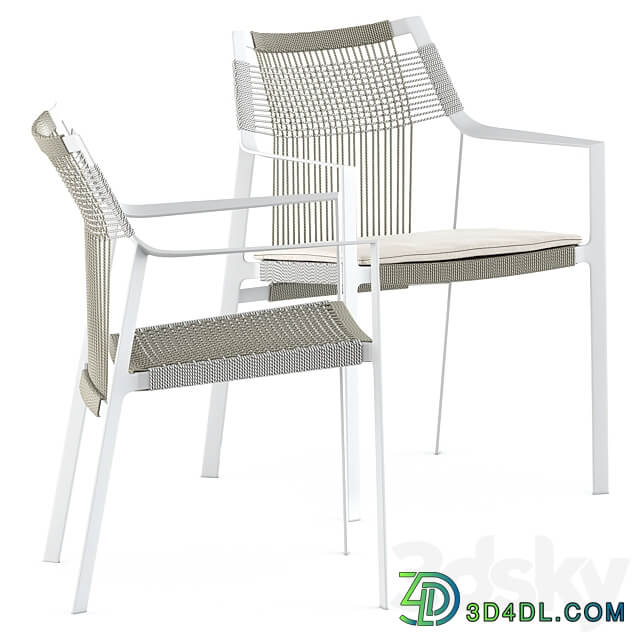 Nodi armchair and T Ttable dining table by Tribu Table Chair 3D Models