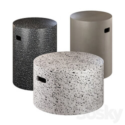 Coffee Table Jenell Terrazzo La Forma in Four Versions 3D Models 