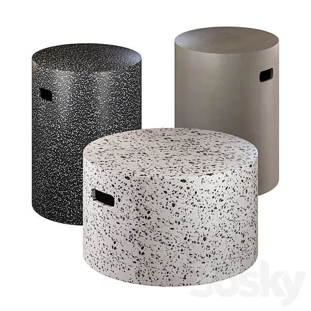 Coffee Table Jenell Terrazzo La Forma in Four Versions 3D Models