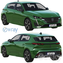 Peugeot 308 Hybrid 2022 3D Models 