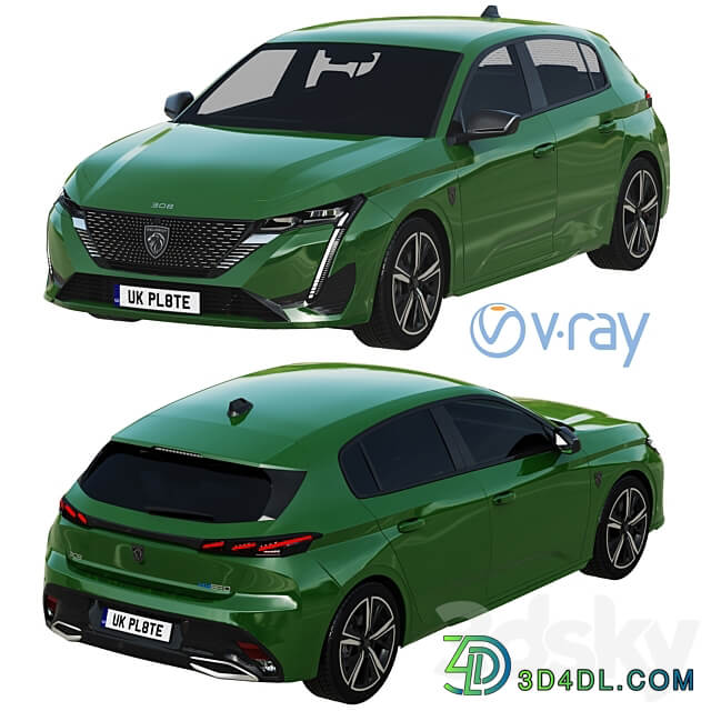 Peugeot 308 Hybrid 2022 3D Models