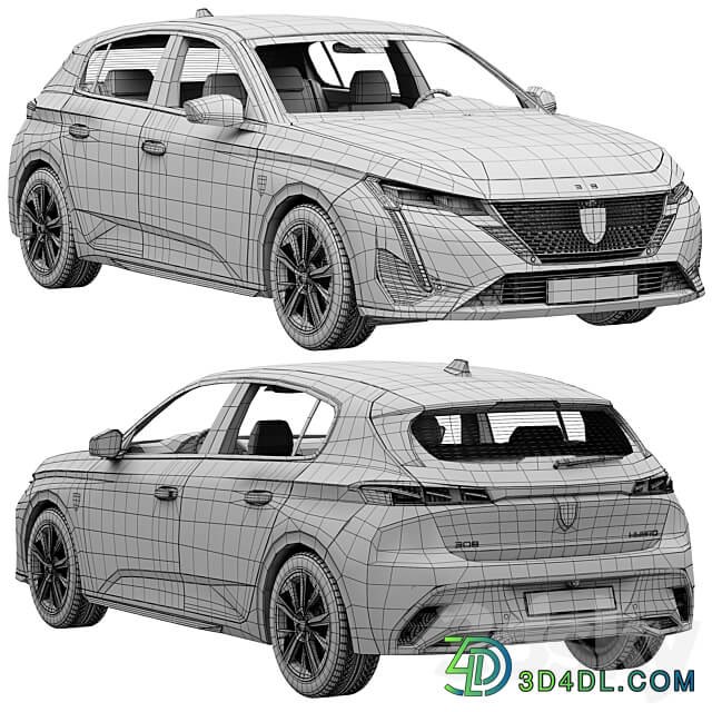 Peugeot 308 Hybrid 2022 3D Models