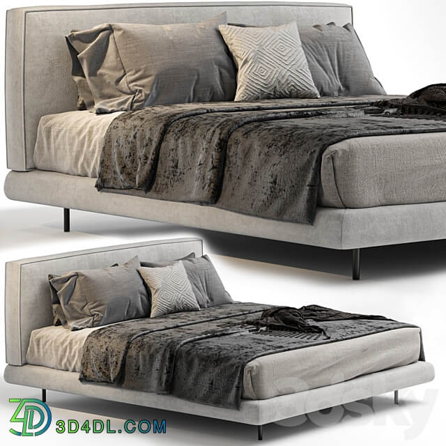 BRASILIA Double bed By Minotti Bed 3D Models