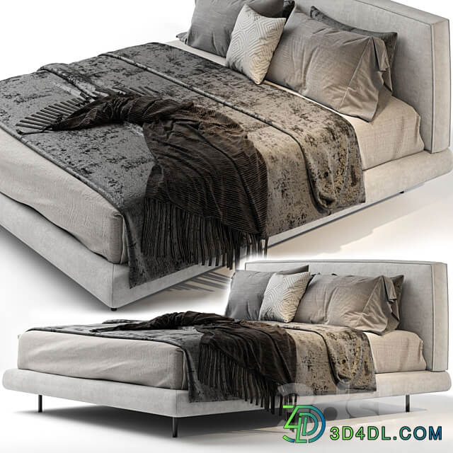 BRASILIA Double bed By Minotti Bed 3D Models