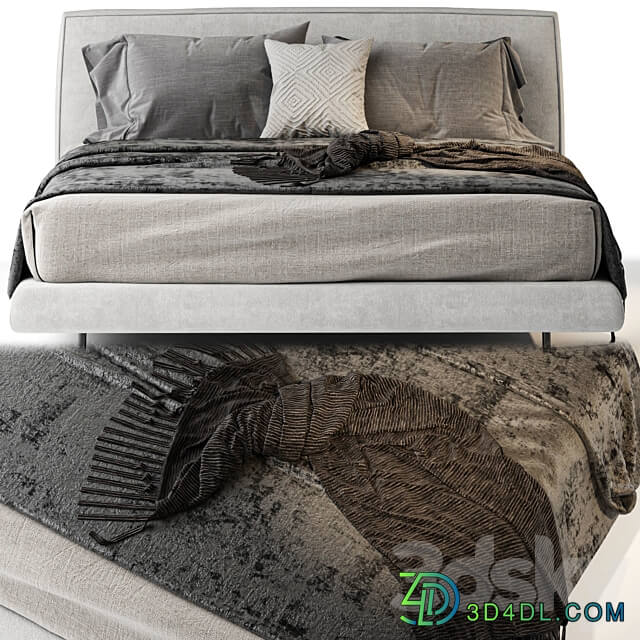 BRASILIA Double bed By Minotti Bed 3D Models