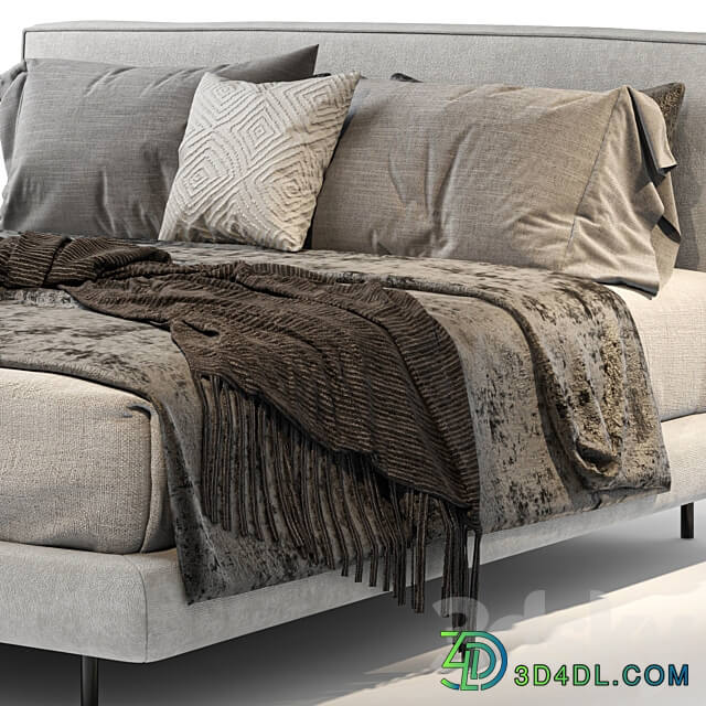 BRASILIA Double bed By Minotti Bed 3D Models