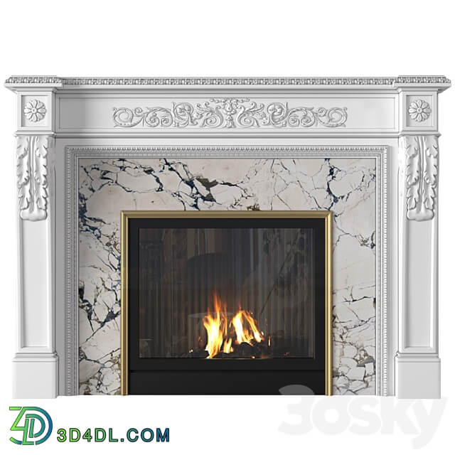 Modern fireplace in classic style.Fireplace modern ArtDeco 3D Models