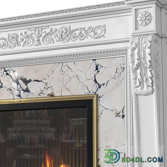 Modern fireplace in classic style.Fireplace modern ArtDeco 3D Models