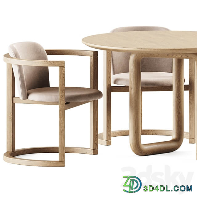 Mono Table by Objects and Ideas and Stir Chair by Kazuko Okamoto Table Chair 3D Models