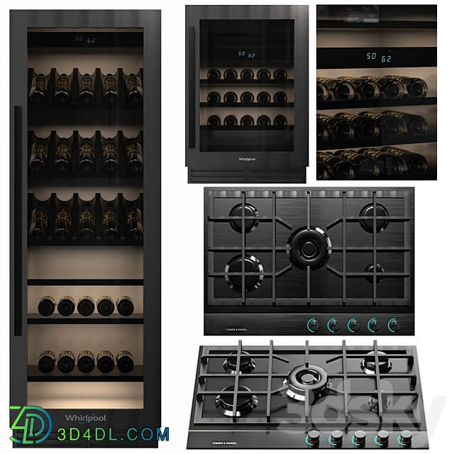 WHIRLPOOL AND FISHER PAYKEL KITCHEN APPLIANCE SET NO4 3D Models