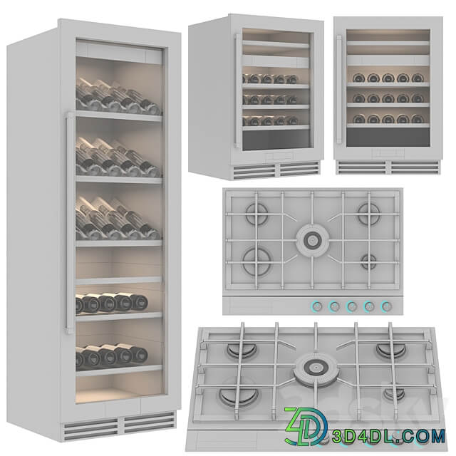 WHIRLPOOL AND FISHER PAYKEL KITCHEN APPLIANCE SET NO4 3D Models