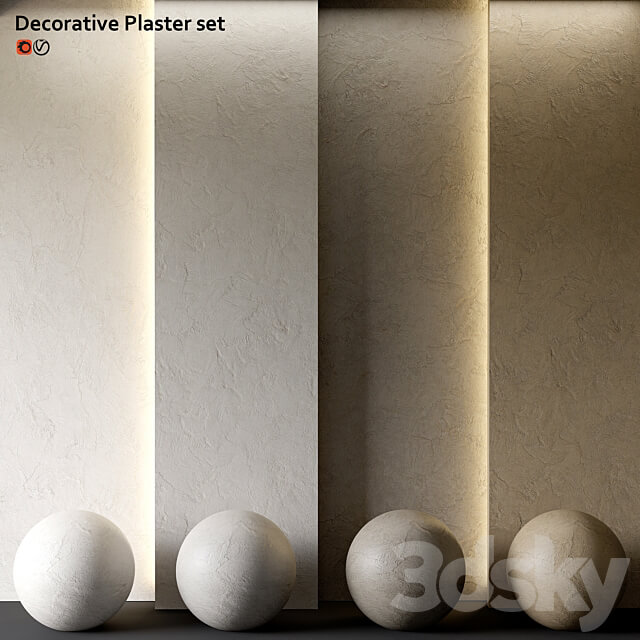 Set of decorative plaster 3D Models