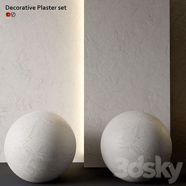 Set of decorative plaster 3D Models