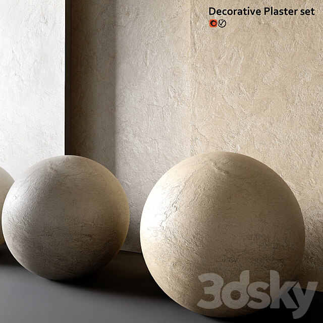 Set of decorative plaster 3D Models