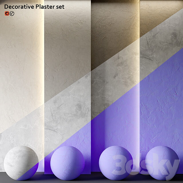 Set of decorative plaster 3D Models