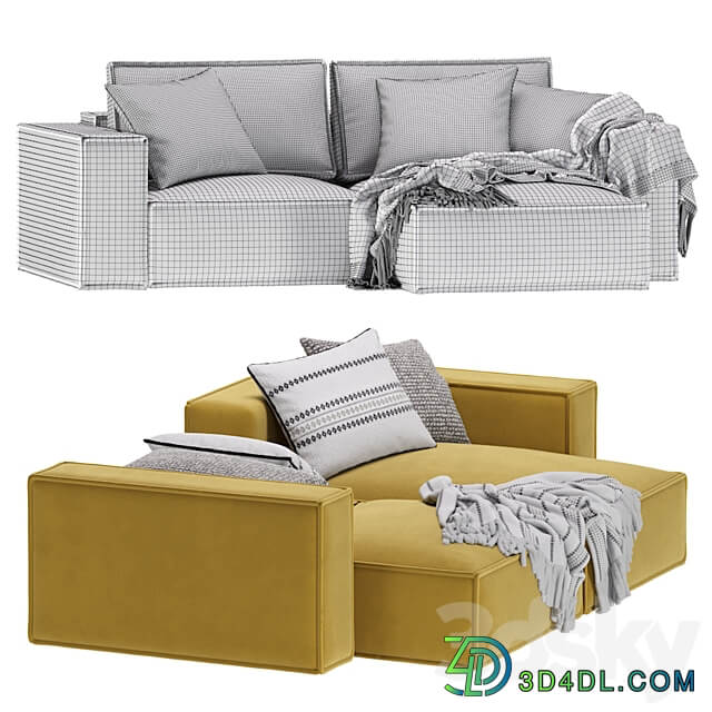 Corner Sofa Loft Ebi Happy Yellow 3D Models