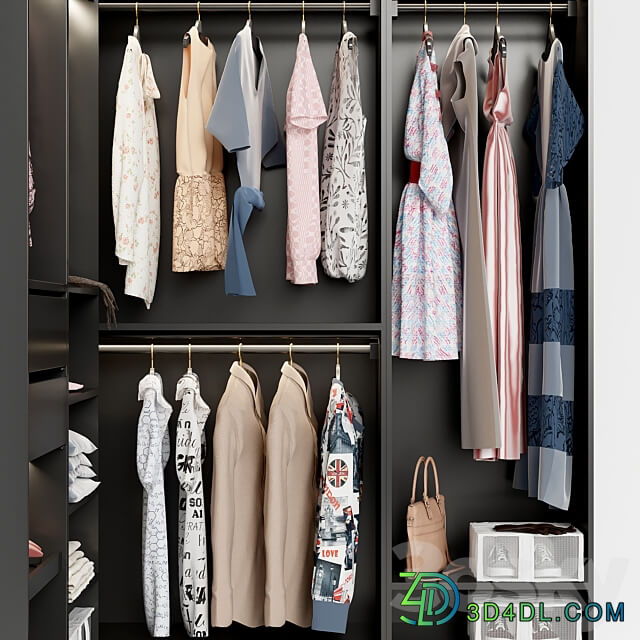 Wardrobe Ikea PAX corner Wardrobe Display cabinets 3D Models