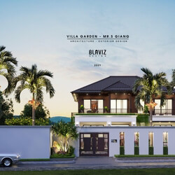 13245. Free 3D Garden Villas Exterior Model Download By Vu Van Bac 