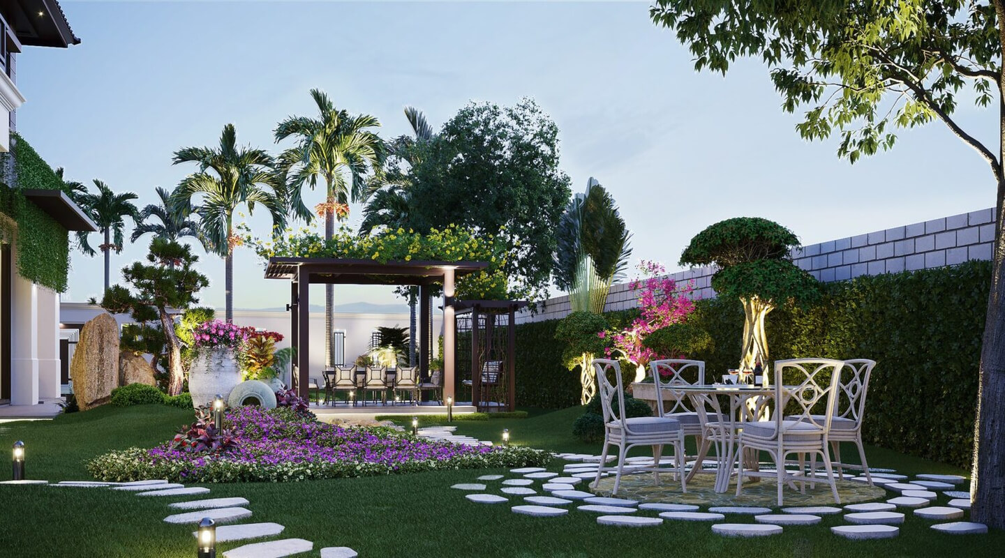 13245. Free 3D Garden Villas Exterior Model Download By Vu Van Bac