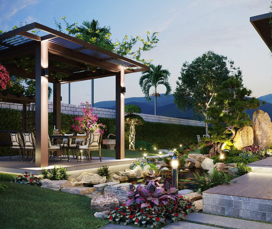 13245. Free 3D Garden Villas Exterior Model Download By Vu Van Bac