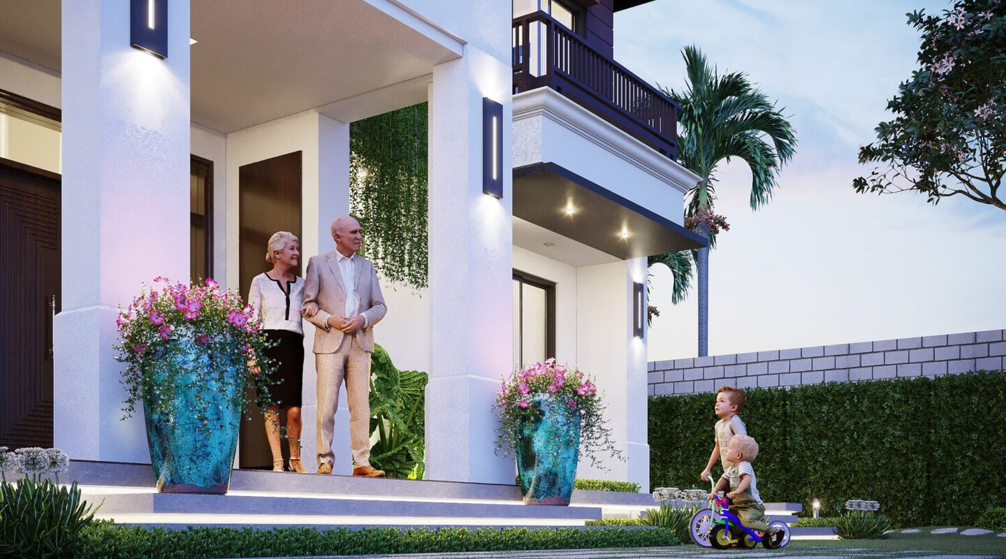 13245. Free 3D Garden Villas Exterior Model Download By Vu Van Bac