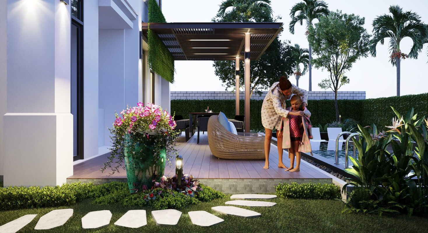 13245. Free 3D Garden Villas Exterior Model Download By Vu Van Bac