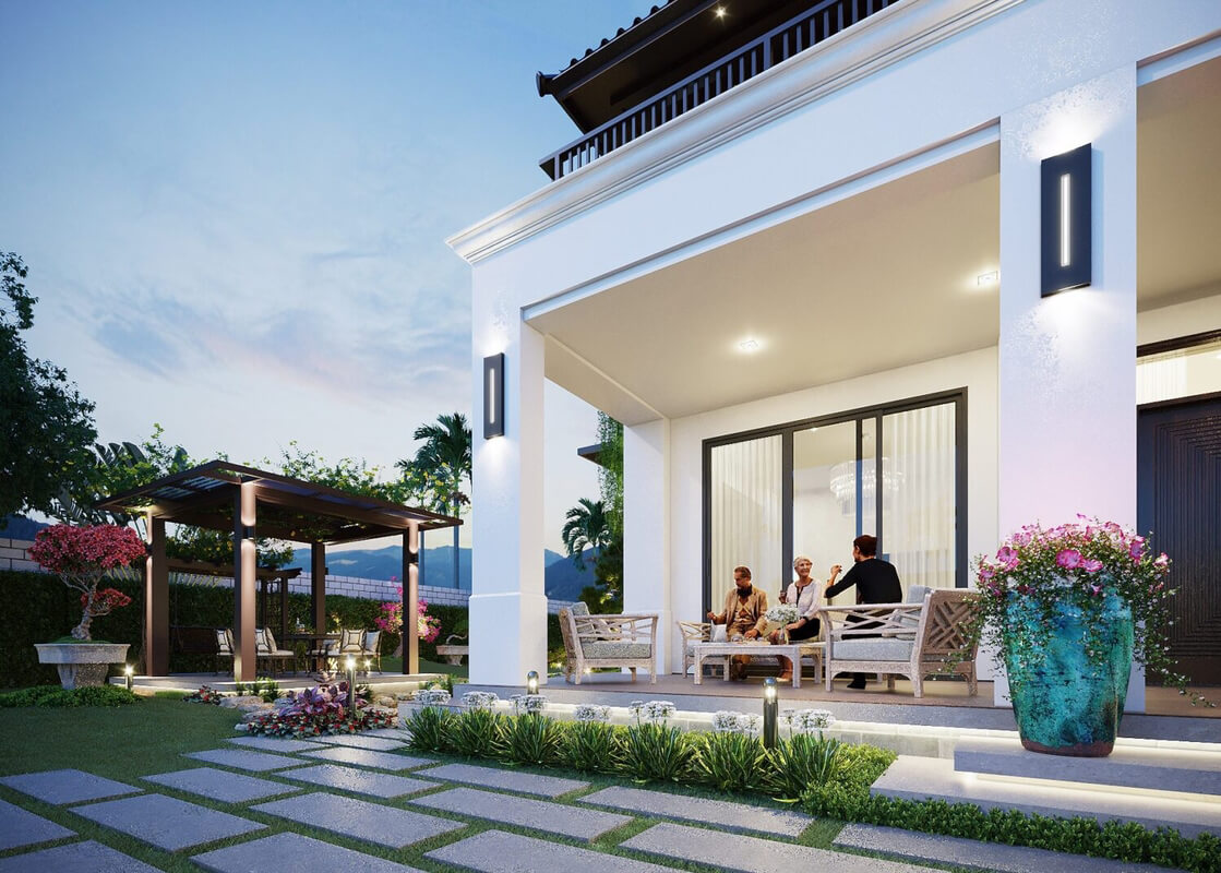 13245. Free 3D Garden Villas Exterior Model Download By Vu Van Bac