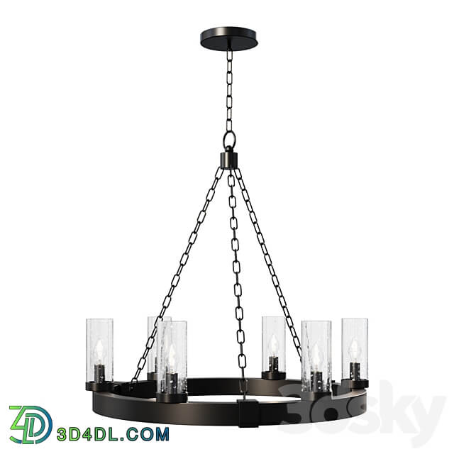 Chandelier Seeded Contrast Outdoor Ring Chandelier 6 Light lamp Pendant light 3D Models