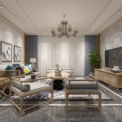 3D Interior Scenes File 3dsmax Model Chinese Style Living Room 234 