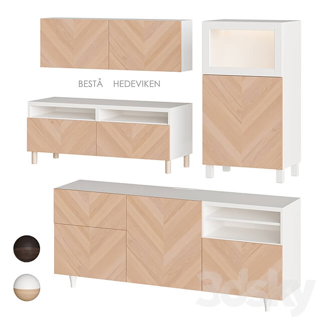 IKEA BESTÅ HEDEVIKEN Nightstand Sideboard Chest of drawer 3D Models