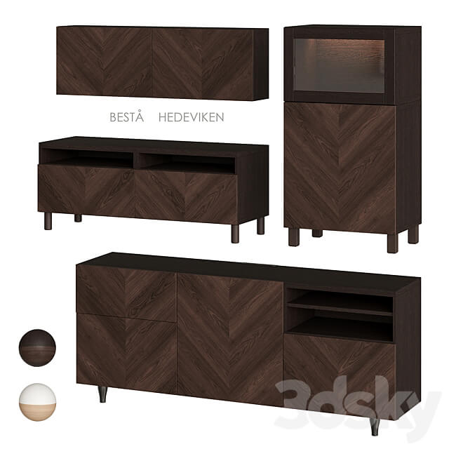 IKEA BESTÅ HEDEVIKEN Nightstand Sideboard Chest of drawer 3D Models