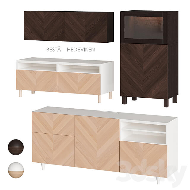 IKEA BESTÅ HEDEVIKEN Nightstand Sideboard Chest of drawer 3D Models