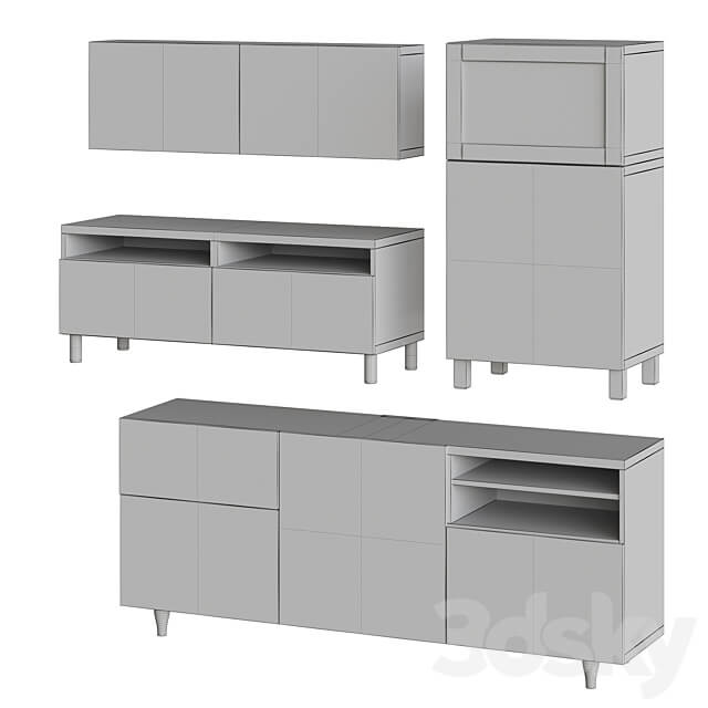 IKEA BESTÅ HEDEVIKEN Nightstand Sideboard Chest of drawer 3D Models