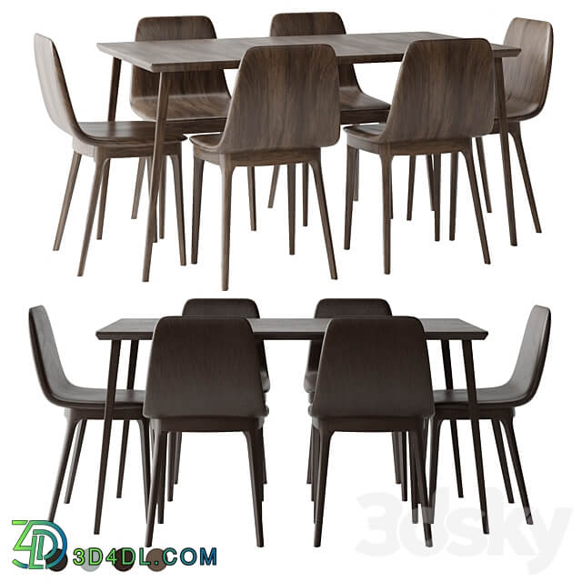 LISABO Table and ODGER Chair ikea Table Chair 3D Models