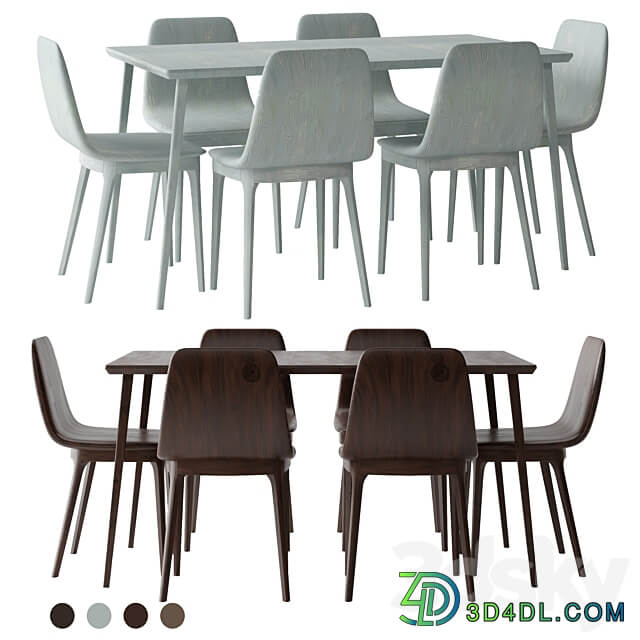 LISABO Table and ODGER Chair ikea Table Chair 3D Models